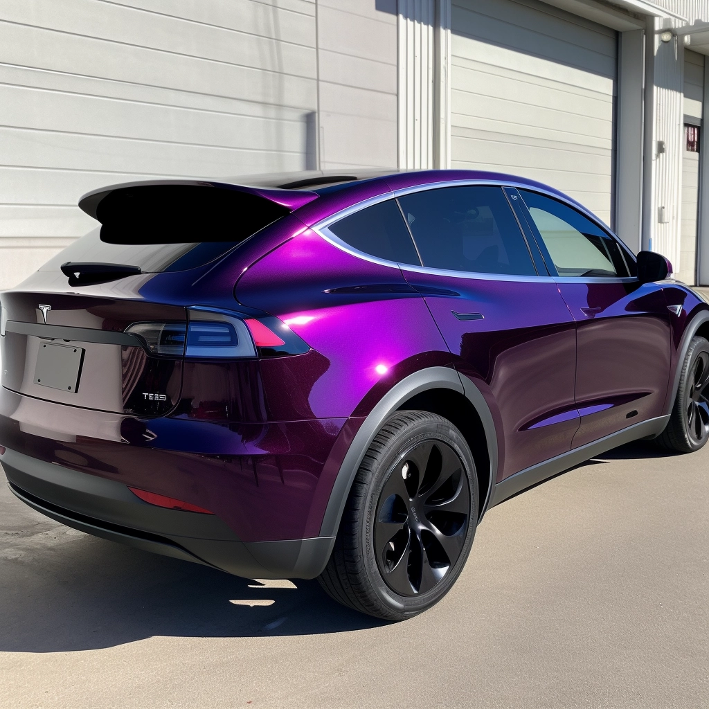 Car Wrapping Tesla Purple